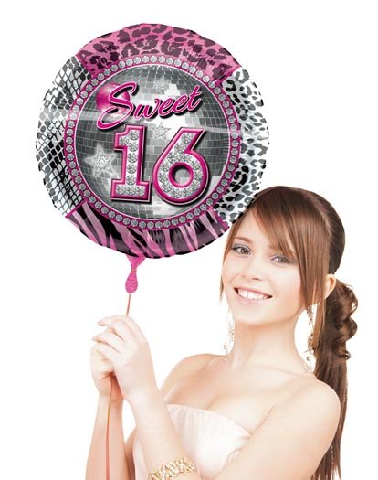 Sweet 16 Folieballon met helium foto