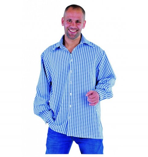 Tiroler blouse Marcus blauw 43 44 foto