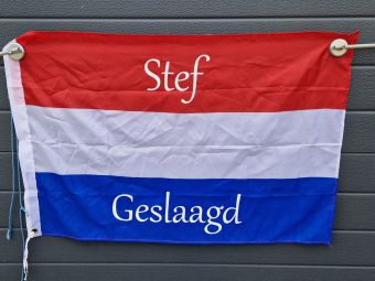 Geslaagd vlag gepersonaliseerd